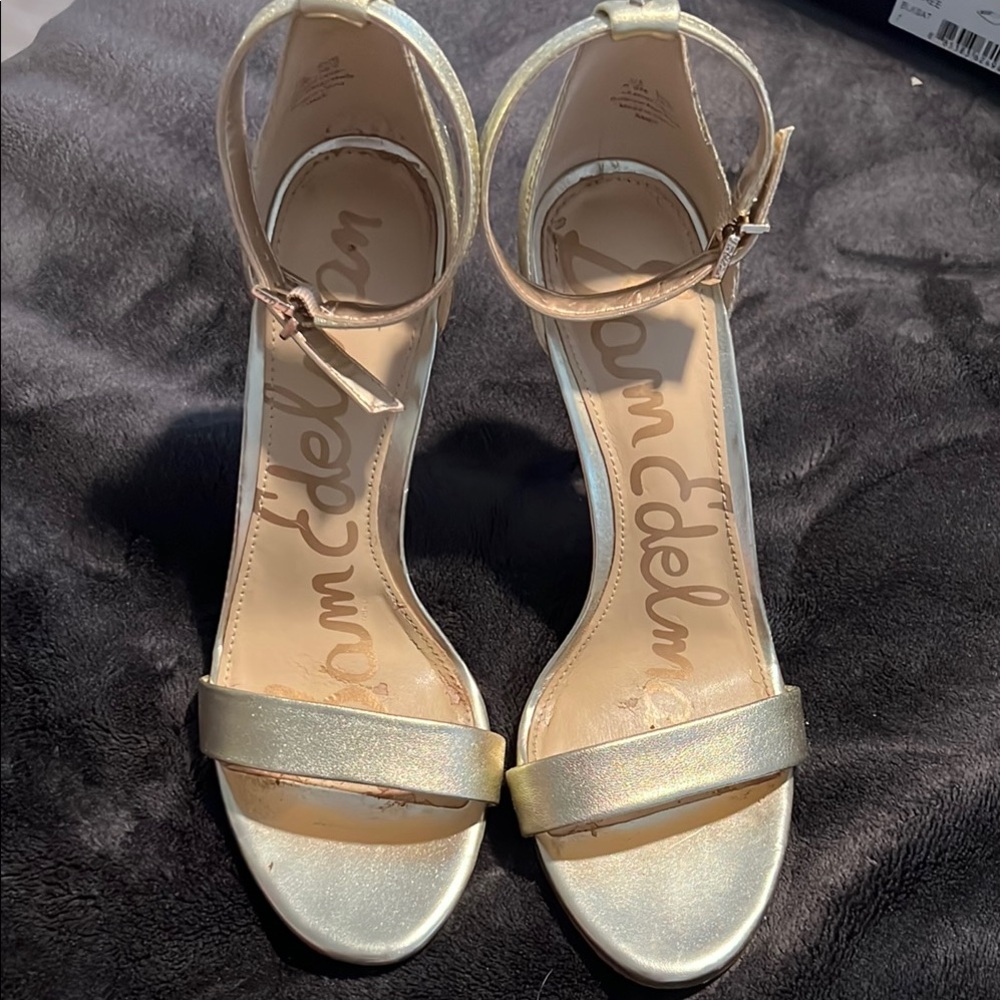Sam Edelman Metallic Gold Heels